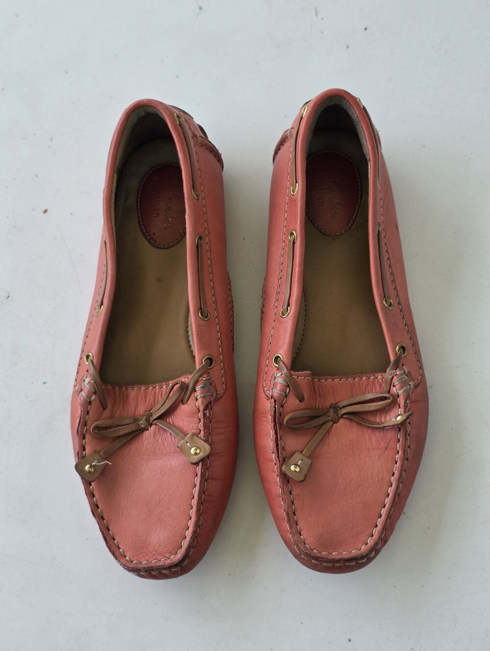 Clarks Artisan Coral Leather Driving Moccasins Loafers Women's US 7.5M Comfort